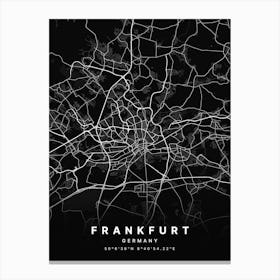 Frankfurt Germany Black Map Canvas Print