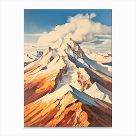 Mount Elbrus Russia 1 Mountain Painting Canvas Print