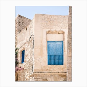 Balcony with blue door // Ibiza Travel Photography Canvas Print