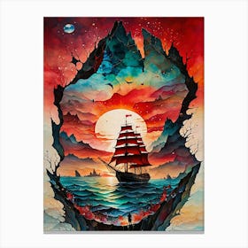 Ship In The Sky Canvas Print