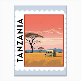 Tanzania Travel Stamp Poster Canvas Print