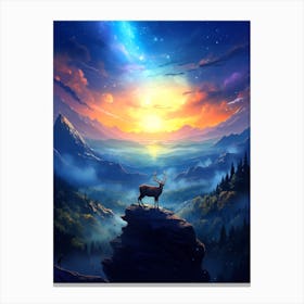 Deer In The Mountains Canvas Print