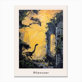 Dinosaur Silhouette Painting Poster Canvas Print