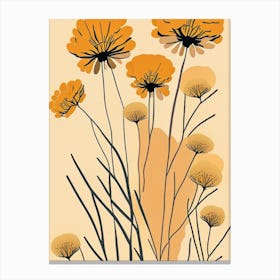 Desert Marigold Wildflower Modern Muted Colours 2 Canvas Print