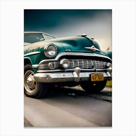 Classic Car On The Road Canvas Print