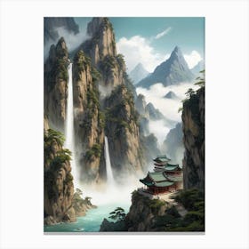 Chinese Mountain Landscape Painting (30) Canvas Print