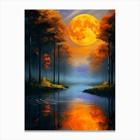 Full Moon In The Forest 1 Canvas Print