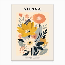 Flower Market Poster Vienna Austria 2 Canvas Print