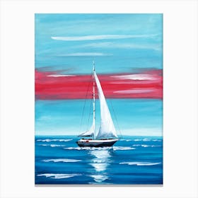 Sailboat On The Ocean Canvas Print