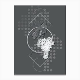 Vintage Fuella Grapes Botanical with Line Motif and Dot Pattern in Ghost Gray n.0216 Canvas Print