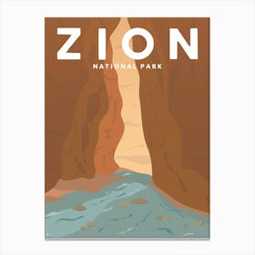 Zion National Park, Utah Travel Poster Canvas Print