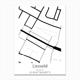 Liesveld,Netherlands Minimalist Map Canvas Print