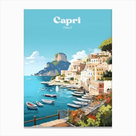 Capri Italy Vacation Modern Travel Art Canvas Print