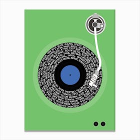 Vinyl Genres (Green) Canvas Print