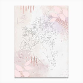 Lily Of The Valley pink woman portrait Canvas Print