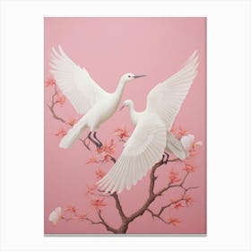 Doves In Bloom Canvas Print