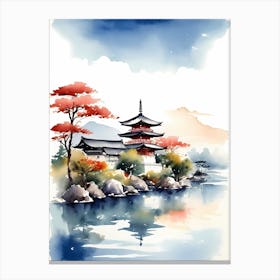 Japanese Landscape Watercolor Painting (34) 1 Canvas Print