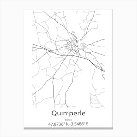 Quimperle,France Minimalist Map Canvas Print