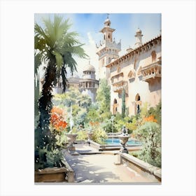 Tivoli Gardens Italy Watercolour 2 Canvas Print