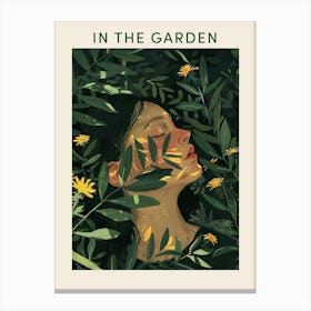 In The Garden Poster Green 4 Canvas Print