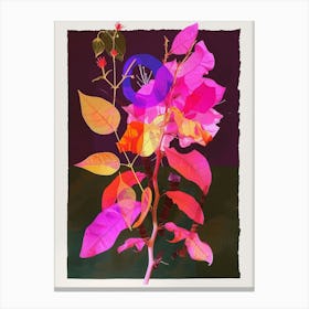 Bougainvillea 1 Neon Flower Collage Canvas Print