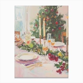 Christmas Dinner Table. Acrylic Canvas Print