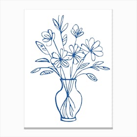 Blue Floral Still Life Canvas Print