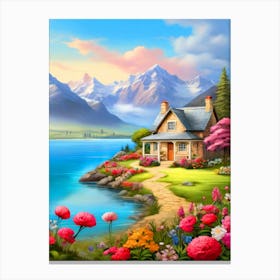 House By The Lake Canvas Print