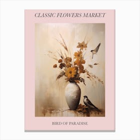 Classic Flowers Market Bird Of Paradise Floral Poster 2 Canvas Print