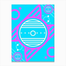 Geometric Glyph in White and Bubblegum Pink and Candy Blue n.0071 Canvas Print