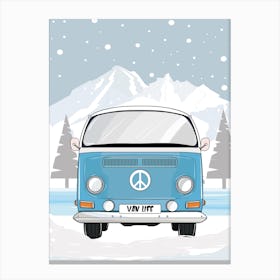 Vw Bus In Winter Canvas Print