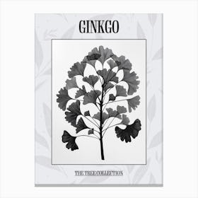 Ginkgo Tree Simple Geometric Nature Stencil 4 Poster Canvas Print