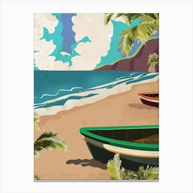 Boats On The Beach Canvas Print