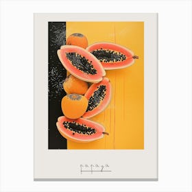 Art Deco Abstract Papaya Poster Canvas Print
