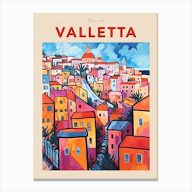 Valletta Malta 3 Fauvist Travel Poster Canvas Print