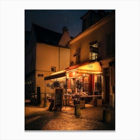 Parisian Cafe At Night Canvas Print