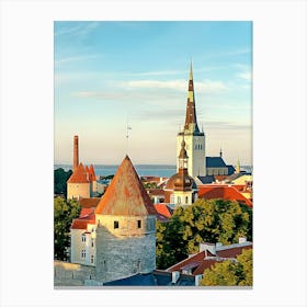 Tallinn Old Town Skyline, Tallinn, Harju County, Estonia Canvas Print