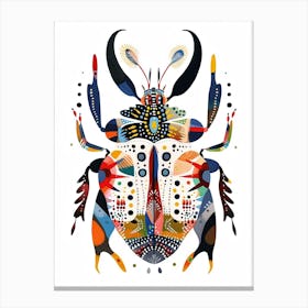 Colourful Insect Illustration Flea Beetle 2 Canvas Print