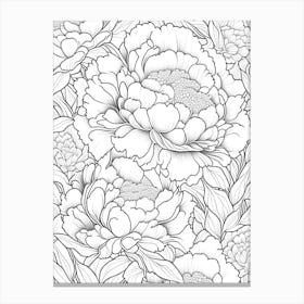 Shirley Temple Peonies 3 Drawing Canvas Print
