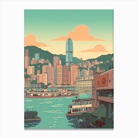 Hong Kong Travel Illustration 1 Canvas Print