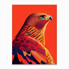 Red Tailed Hawk Pop Matisse Bird Canvas Print