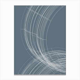 White On Blue Abstract Wire Circles Canvas Print