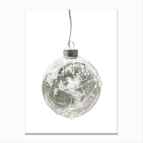 Silver Christmas Ornament, Retro Christmas Decor Canvas Print