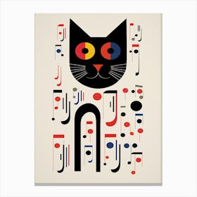 Cat With Music Notes Canvas Print