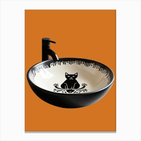 Cat Bathroom Sink Canvas Print