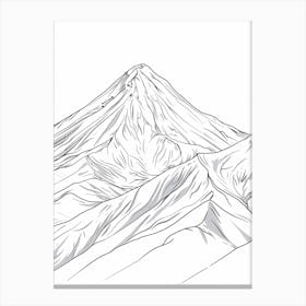 Mount Elbrus Russia Line Drawing 8 Canvas Print