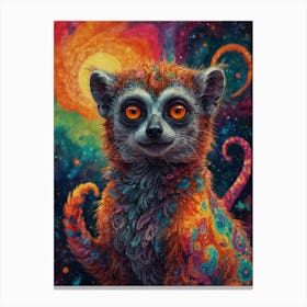 Psychedelic Lemur 2 Canvas Print