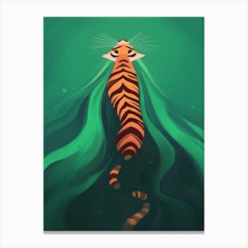 Tiger In The Water Canvas Print