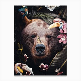 Bears And Flowers Canvas Print