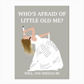 Who'S Afraid Of Little Old Me? - Taylor Swift TTPD Canvas Print